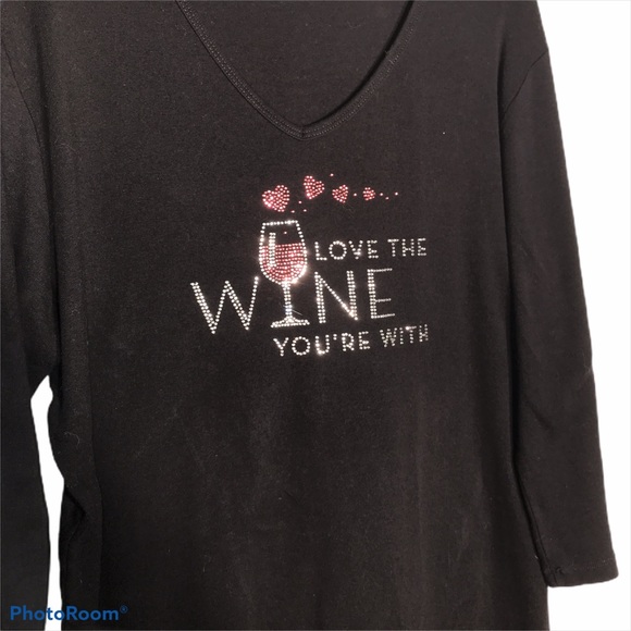 Chris’s Stuff Black Beaded Long Sleeve- Size XXL - Picture 2 of 4